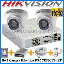 Lắp đặt bộ 2 camera Hik DS-2CE56D0T-IRP